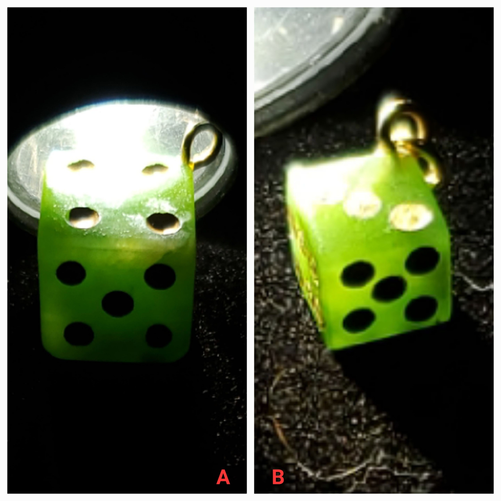 🌟Coral珊寶手作-天然臺灣豐玉骰子造型項墜 10/6mm JD2P1-798-細節圖5
