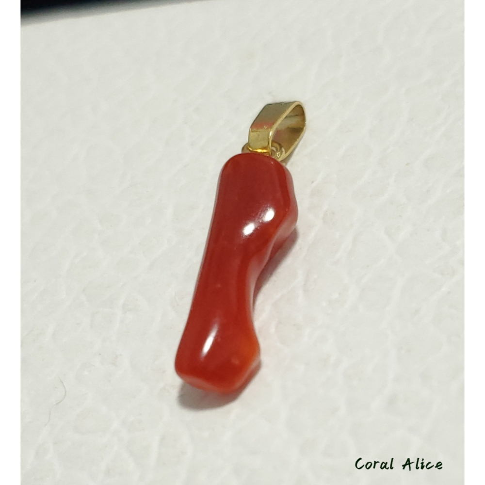 🌟Coral珊寶手作-天然阿卡珊瑚造型項墜 28.1mm CO2P15156-細節圖2