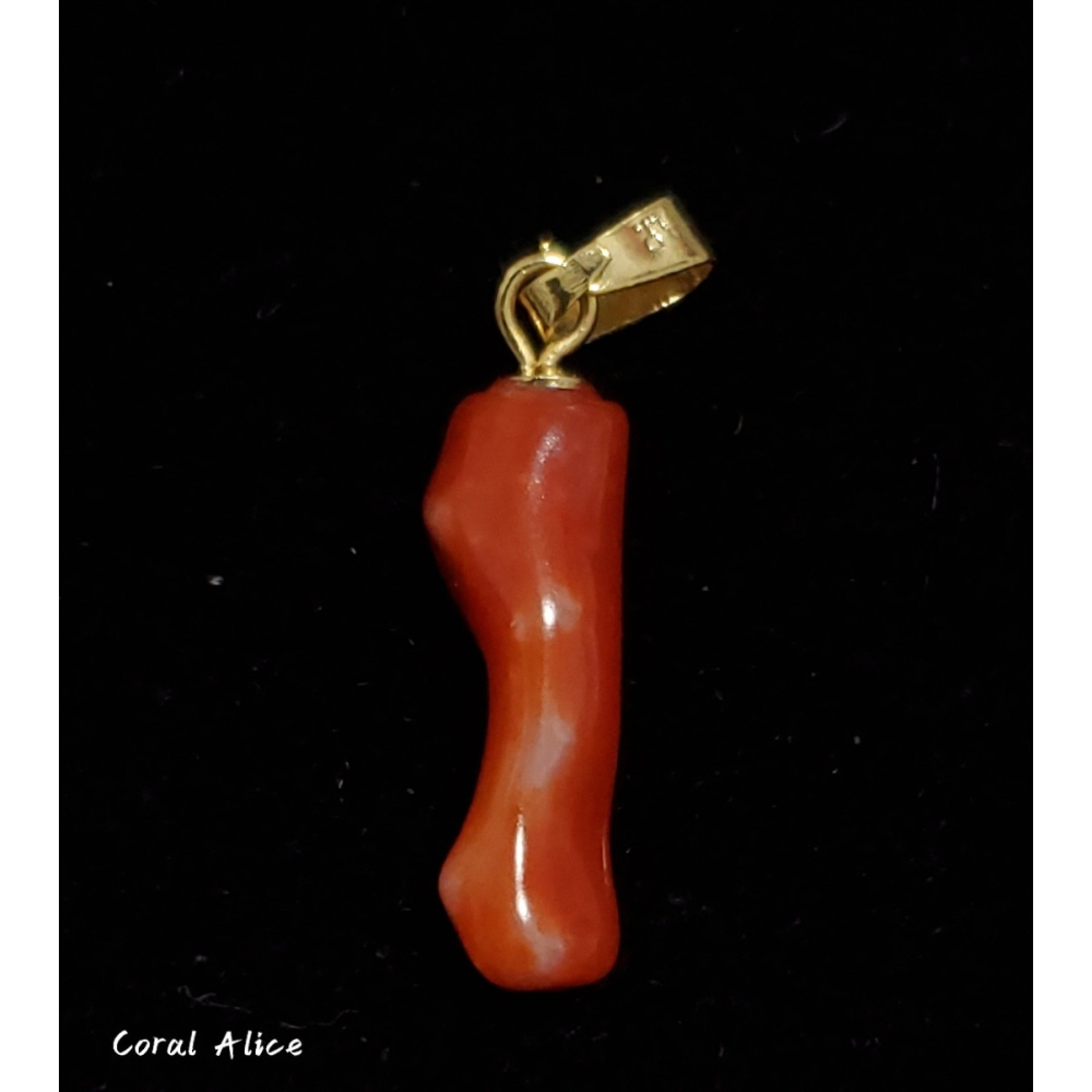 🌟Coral珊寶手作-天然阿卡珊瑚造型項墜 28.1mm CO2P15156-細節圖4