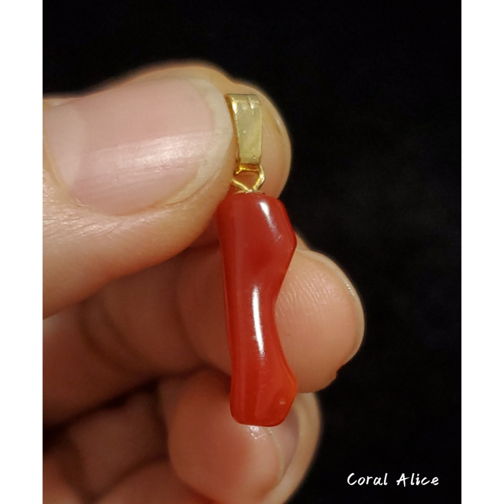 🌟Coral珊寶手作-天然阿卡珊瑚造型項墜 28.1mm CO2P15156-細節圖6
