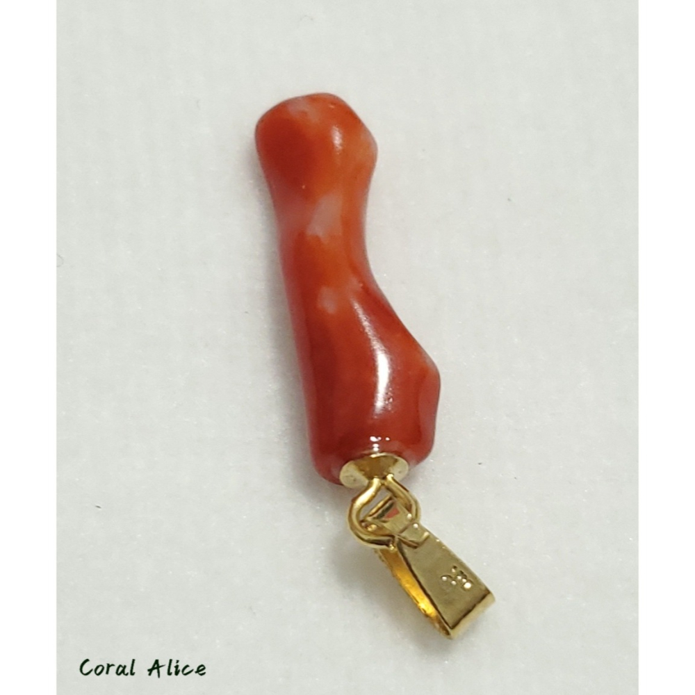 🌟Coral珊寶手作-天然阿卡珊瑚造型項墜 28.1mm CO2P15156-細節圖8