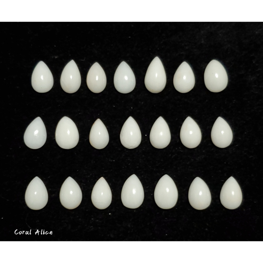 🌟Coral珊寶手作-天然白珊瑚半面水滴造型裸石 9.2*6.1-8.5*5.4mm CO2P2-572-細節圖3