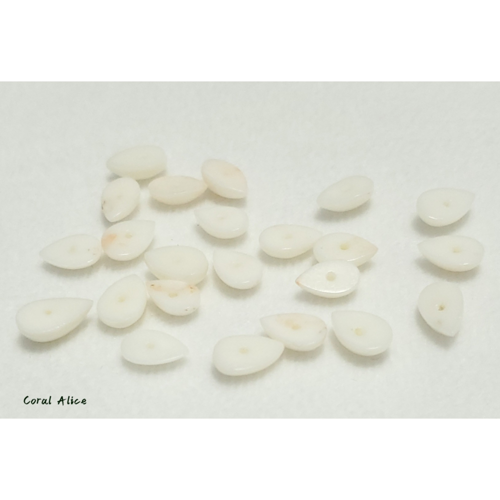 🌟Coral珊寶手作-天然白珊瑚半面水滴造型裸石 9.2*6.1-8.5*5.4mm CO2P2-572-細節圖9