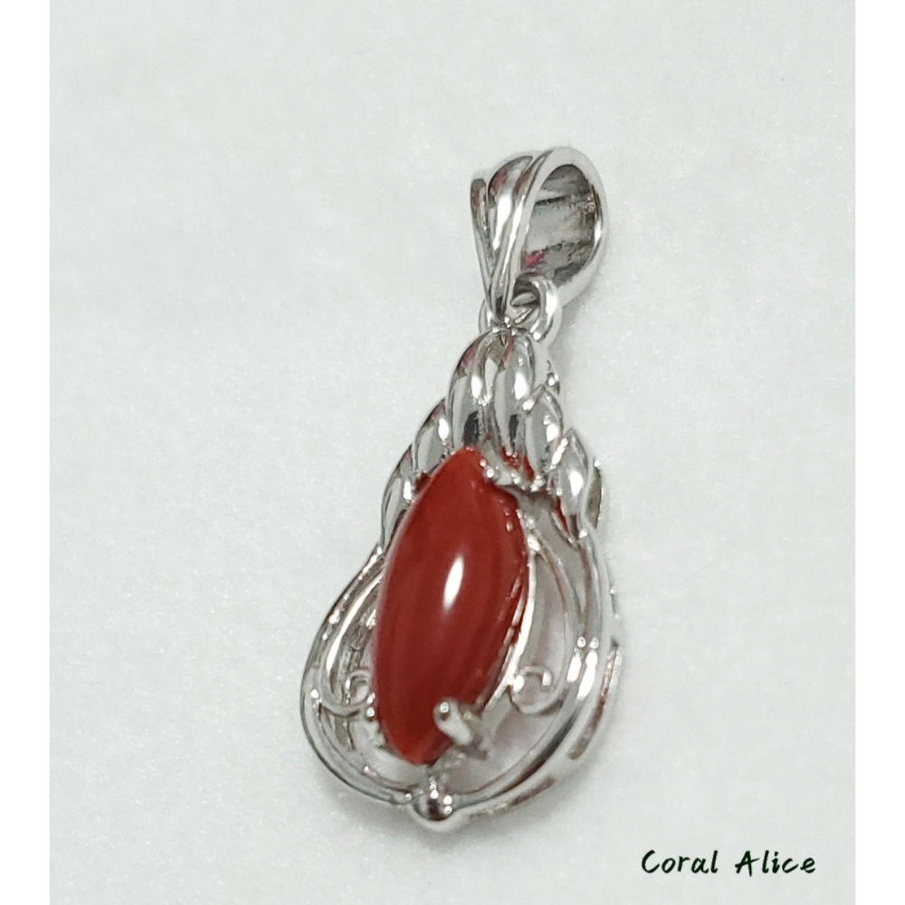 🌟Coral珊寶手作-天然阿卡珊瑚造型項墜 26.1*11.4mm CO2P15059-細節圖6