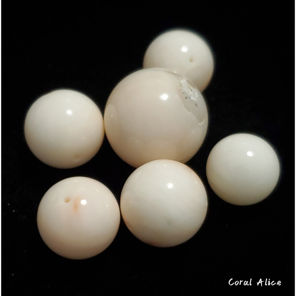 🌟Coral珊寶手作-天然白珊瑚圓珠 12.5-18.6mm CO2P1-336-細節圖3