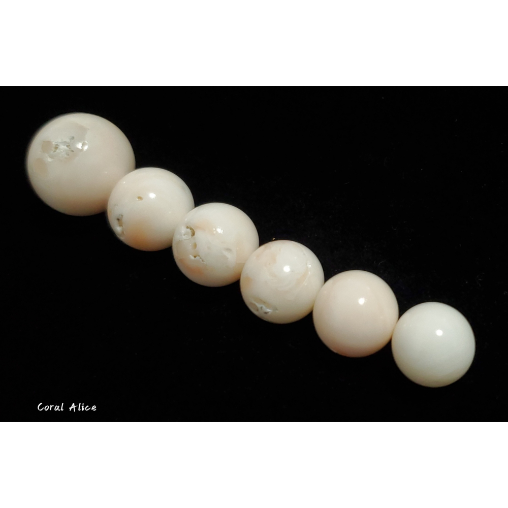 🌟Coral珊寶手作-天然白珊瑚圓珠 12.5-18.6mm CO2P1-336-細節圖5