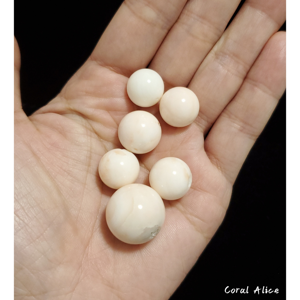 🌟Coral珊寶手作-天然白珊瑚圓珠 12.5-18.6mm CO2P1-336-細節圖7
