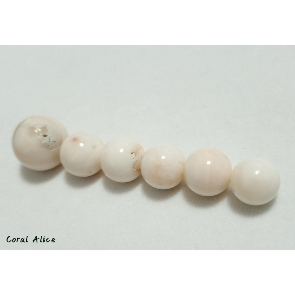 🌟Coral珊寶手作-天然白珊瑚圓珠 12.5-18.6mm CO2P1-336-細節圖10