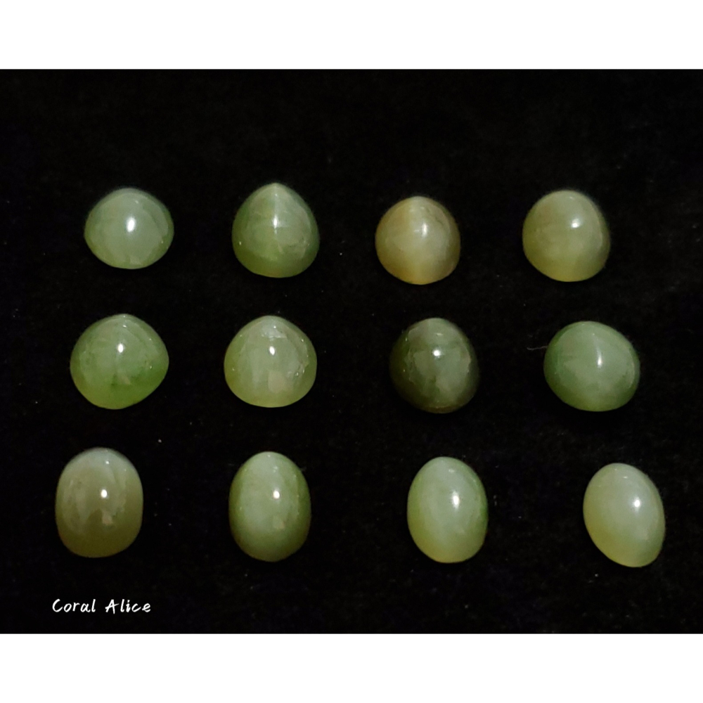 🌟Coral珊寶手作-臺灣豐田玉蛋面裸石(貓眼效應) 12.1-13.7mm JD2P1-808-細節圖3