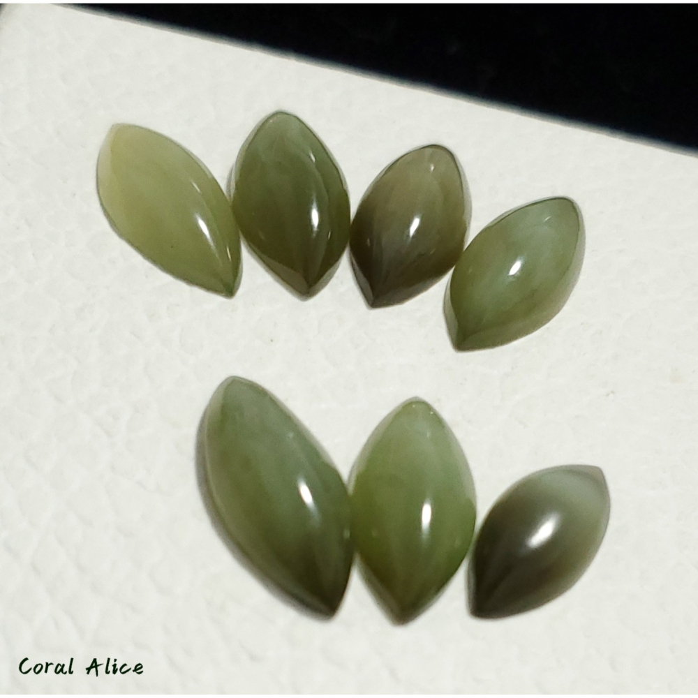 🌟Coral珊寶手作-天然臺灣豐田玉馬眼造型裸石(貓眼效應) 17.4-21.4mm JD2P1-807-細節圖2