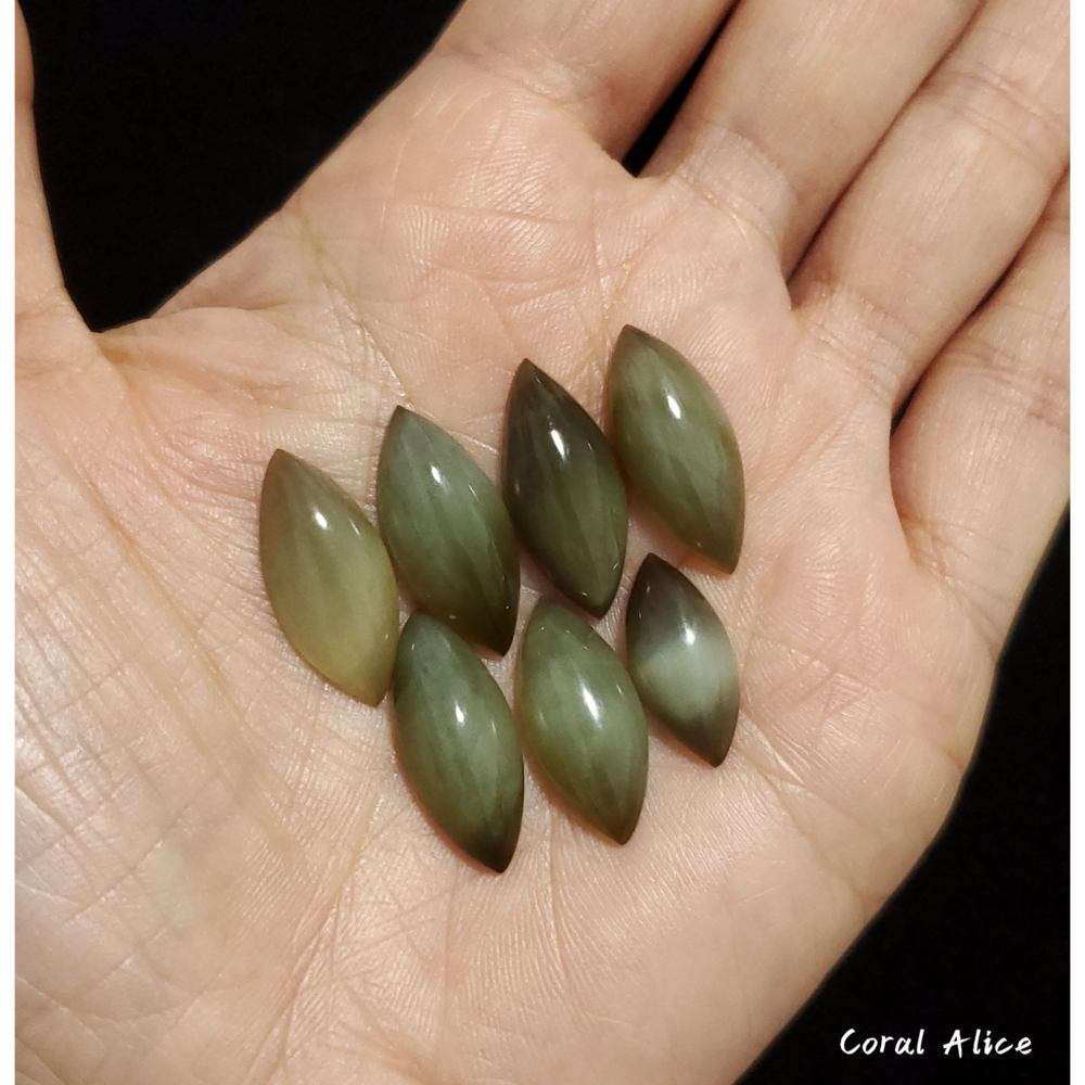 🌟Coral珊寶手作-天然臺灣豐田玉馬眼造型裸石(貓眼效應) 17.4-21.4mm JD2P1-807-細節圖6