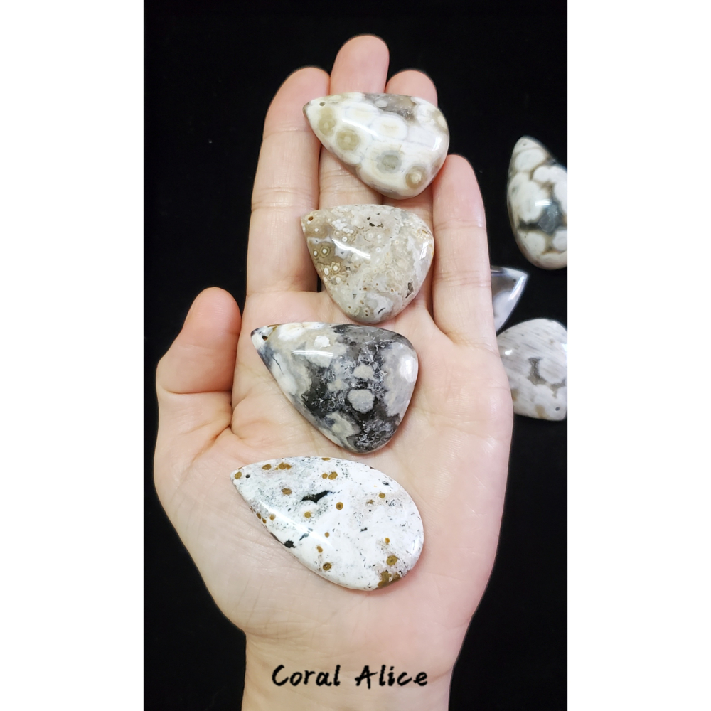 🌟Coral珊寶手作-天然海洋碧玉瑪瑙水滴吊墜 AG2P1-505-細節圖3