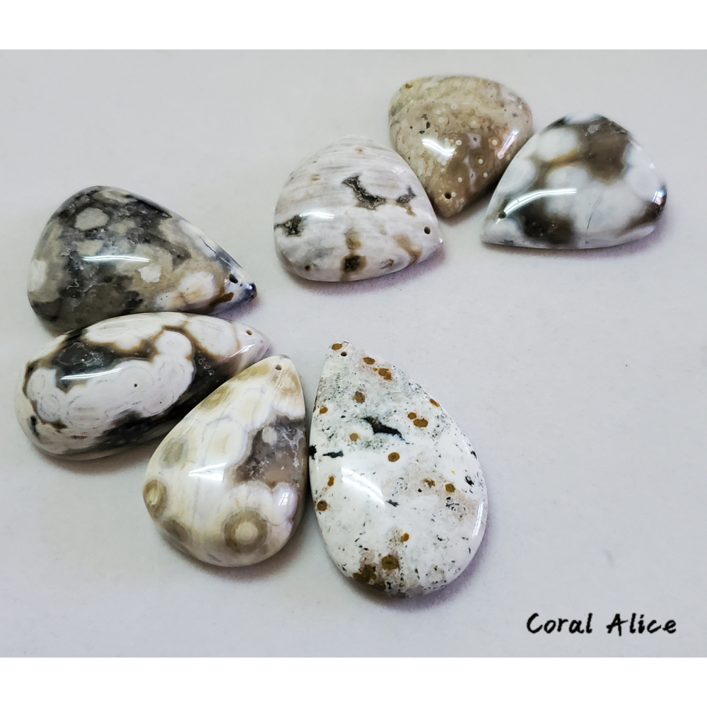 🌟Coral珊寶手作-天然海洋碧玉瑪瑙水滴吊墜 AG2P1-505-細節圖4