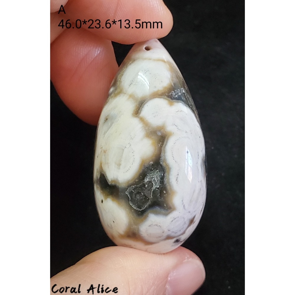 🌟Coral珊寶手作-天然海洋碧玉瑪瑙水滴吊墜 AG2P1-505-規格圖6