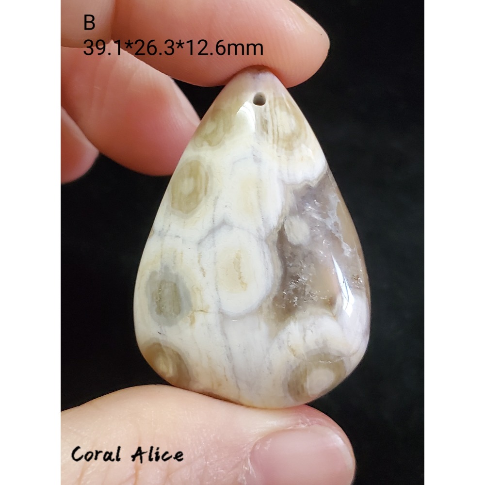 🌟Coral珊寶手作-天然海洋碧玉瑪瑙水滴吊墜 AG2P1-505-規格圖6