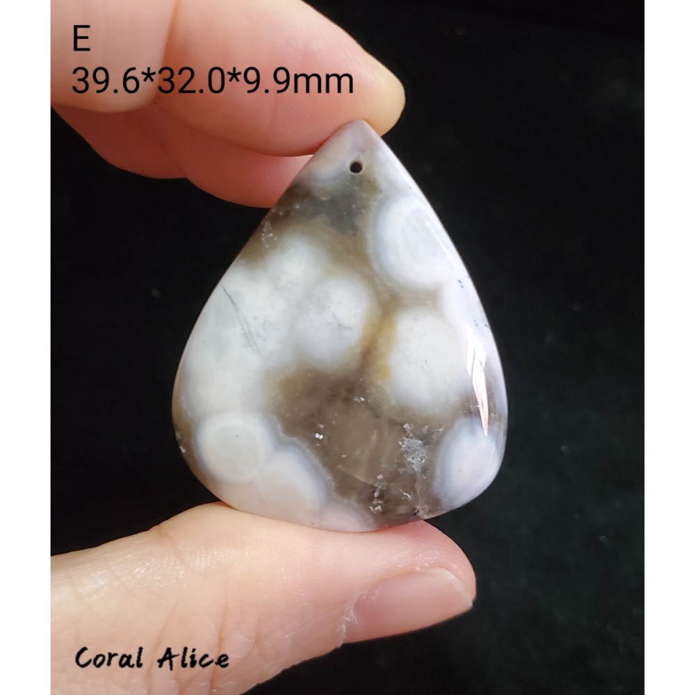 🌟Coral珊寶手作-天然海洋碧玉瑪瑙水滴吊墜 AG2P1-505-規格圖6