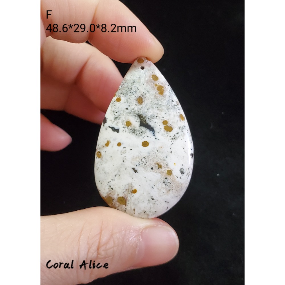 🌟Coral珊寶手作-天然海洋碧玉瑪瑙水滴吊墜 AG2P1-505-規格圖6