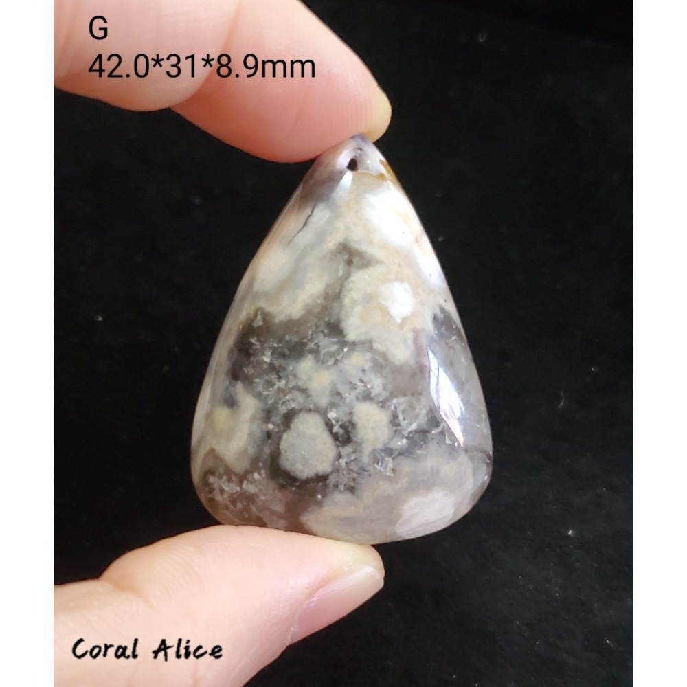 🌟Coral珊寶手作-天然海洋碧玉瑪瑙水滴吊墜 AG2P1-505-規格圖6