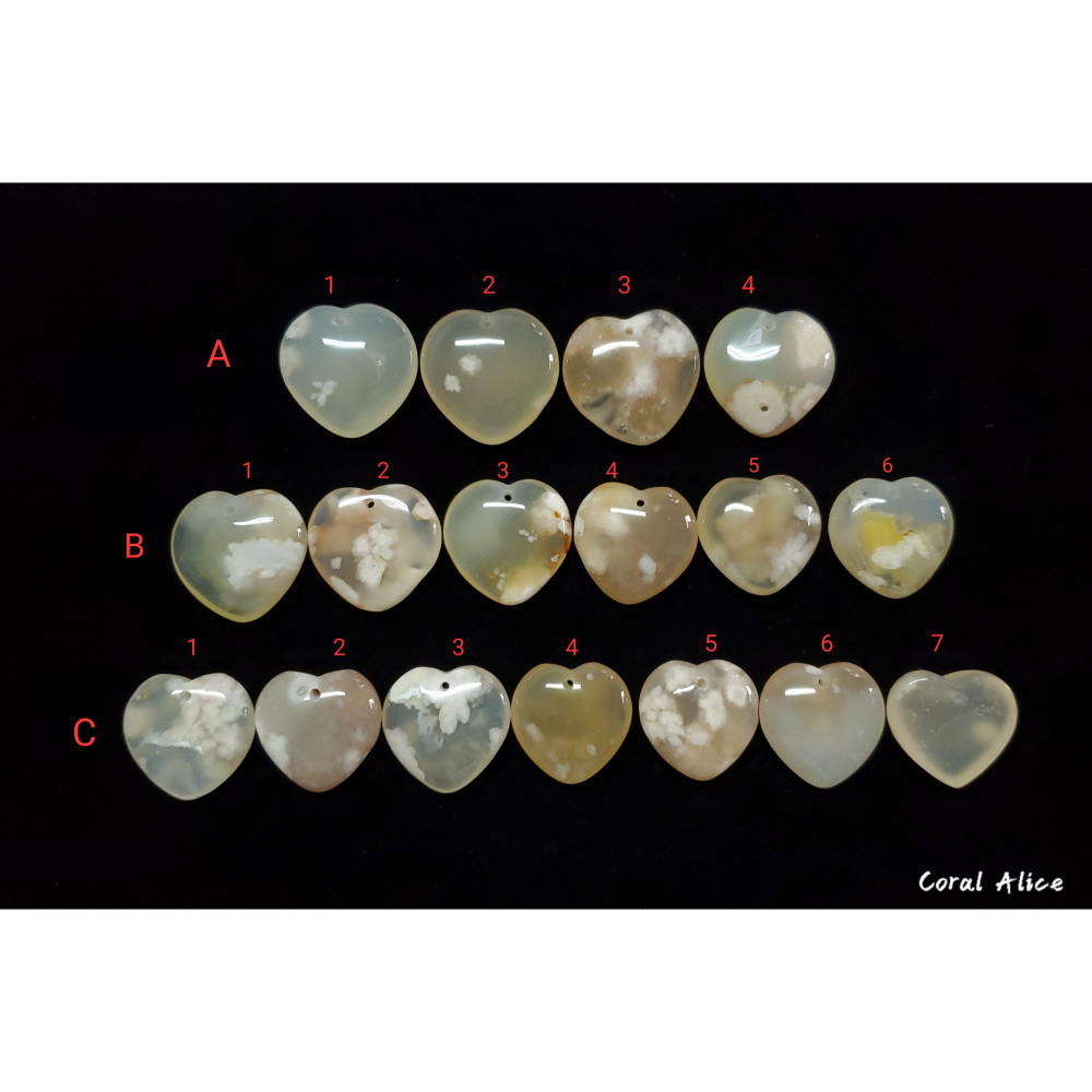 🌟Coral珊寶手作-天然櫻花瑪瑙心型吊墜 AG2P1-522-細節圖3