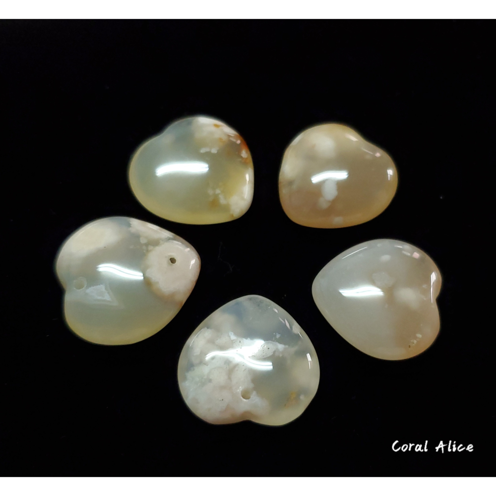 🌟Coral珊寶手作-天然櫻花瑪瑙心型吊墜 AG2P1-522-細節圖4