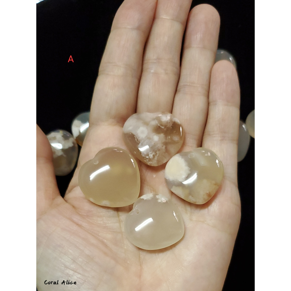 🌟Coral珊寶手作-天然櫻花瑪瑙心型吊墜 AG2P1-522-細節圖5