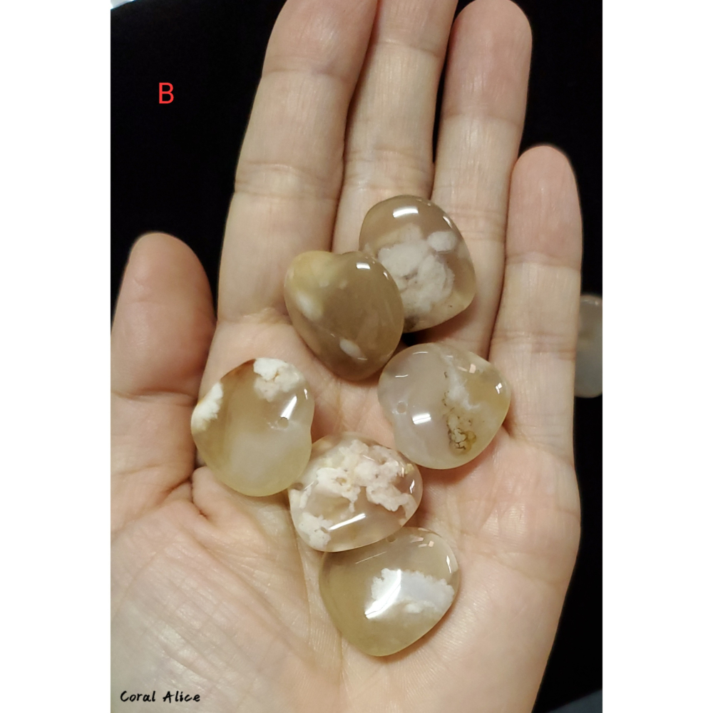 🌟Coral珊寶手作-天然櫻花瑪瑙心型吊墜 AG2P1-522-細節圖6