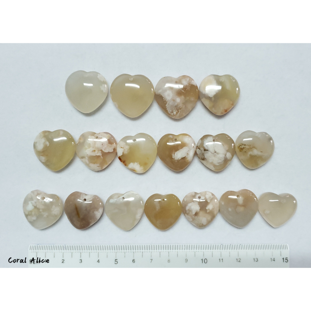 🌟Coral珊寶手作-天然櫻花瑪瑙心型吊墜 AG2P1-522-細節圖11