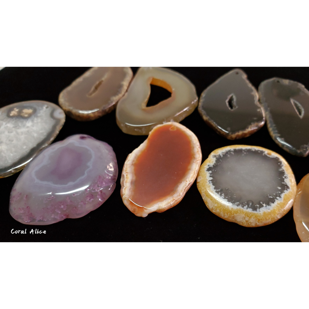 🌟Coral珊寶手作-天然瑪瑙原片吊墜A-I  AG2P1-524-細節圖4