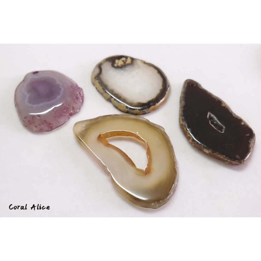 🌟Coral珊寶手作-天然瑪瑙原片吊墜A-I  AG2P1-524-細節圖7