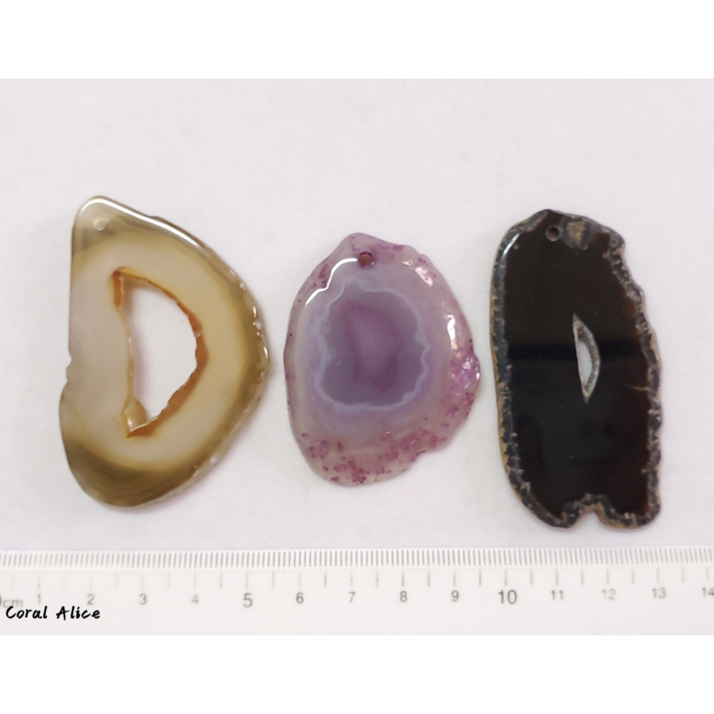 🌟Coral珊寶手作-天然瑪瑙原片吊墜A-I  AG2P1-524-細節圖8