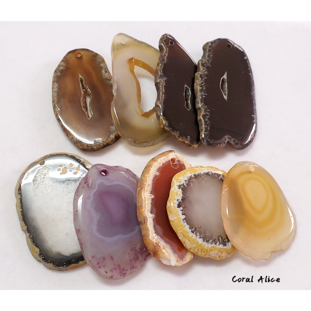 🌟Coral珊寶手作-天然瑪瑙原片吊墜A-I  AG2P1-524-細節圖9