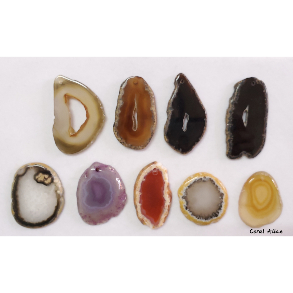 🌟Coral珊寶手作-天然瑪瑙原片吊墜A-I  AG2P1-524-細節圖10