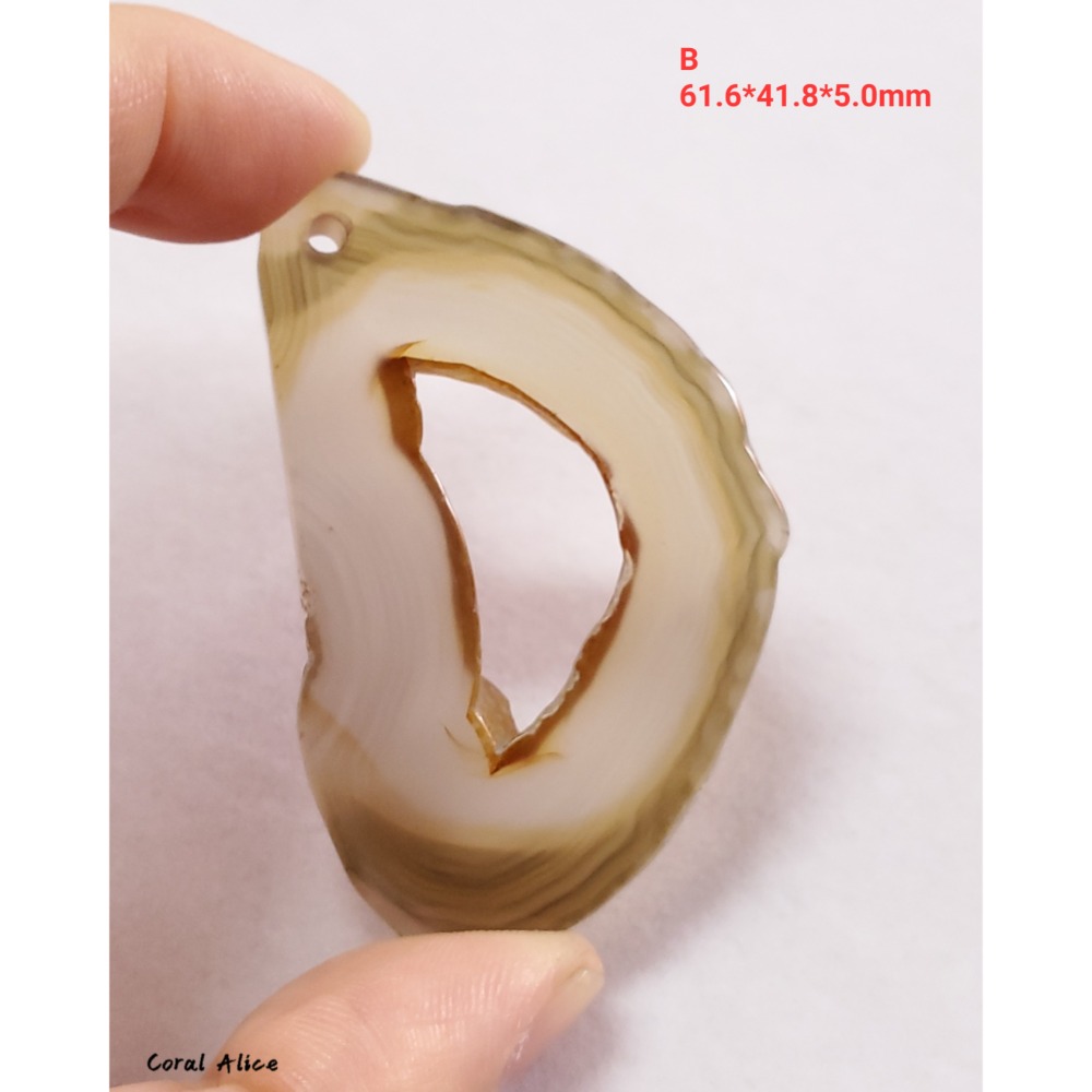 🌟Coral珊寶手作-天然瑪瑙原片吊墜A-I  AG2P1-524-規格圖11