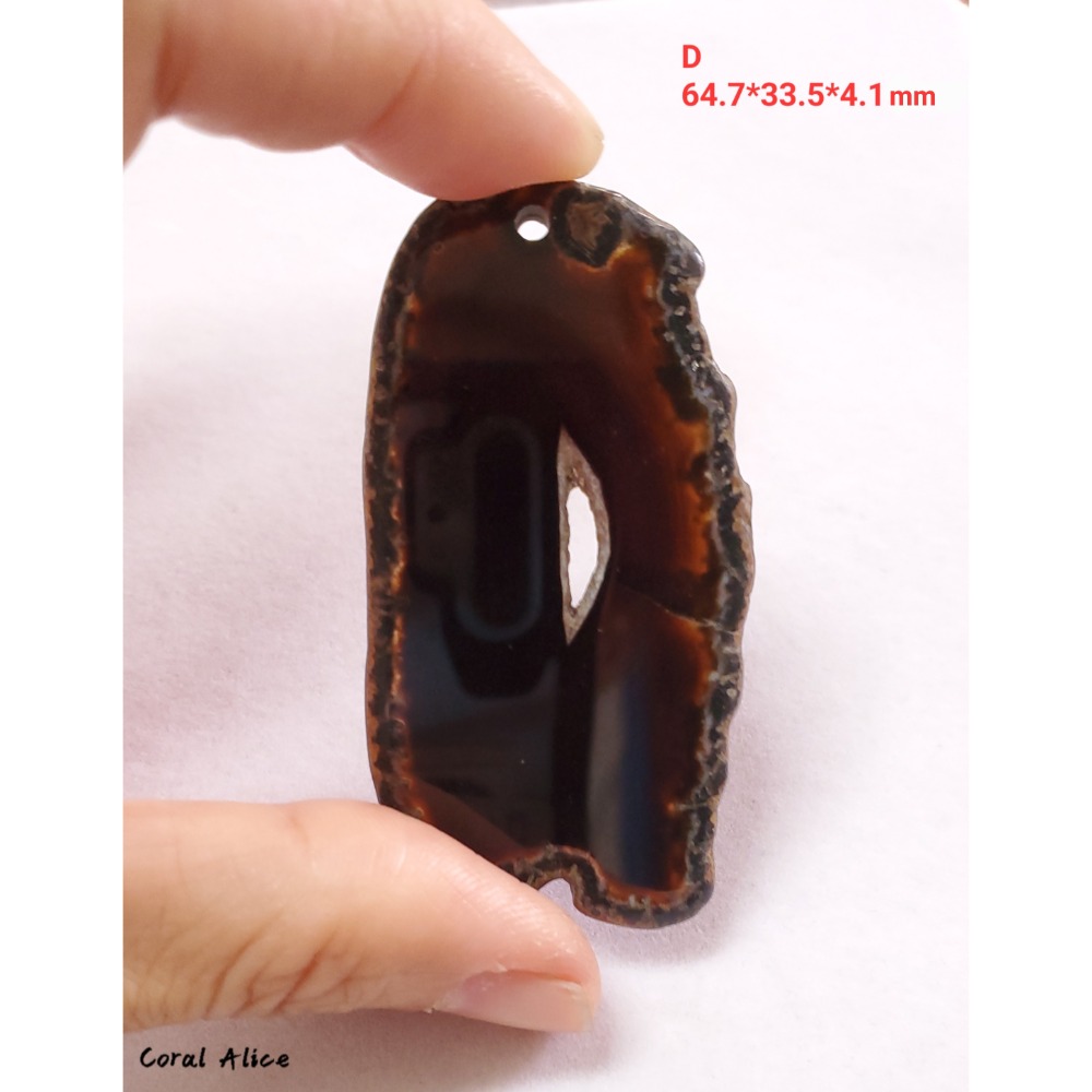 🌟Coral珊寶手作-天然瑪瑙原片吊墜A-I  AG2P1-524-規格圖11