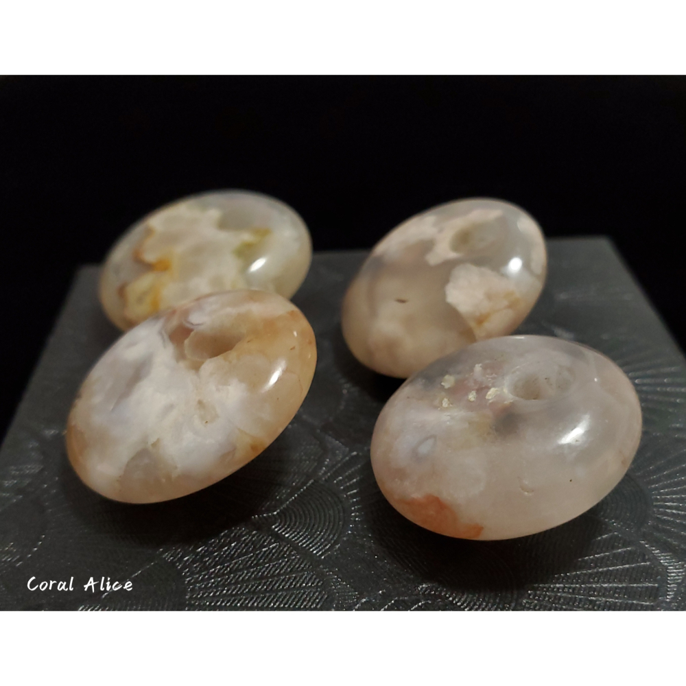🌟Coral珊寶手作-天然櫻花瑪瑙公主扣 24-27*8.5-9.9mm AG2P1-546-細節圖2
