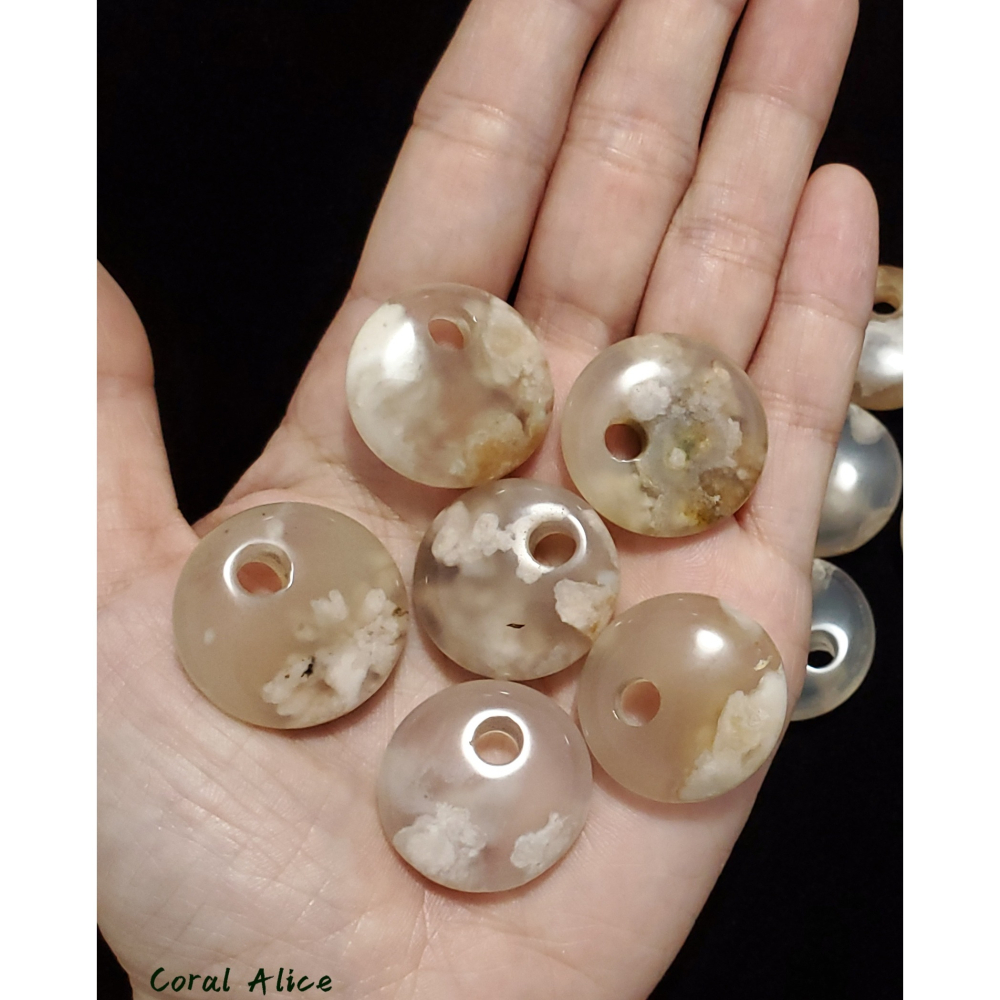 🌟Coral珊寶手作-天然櫻花瑪瑙公主扣 24-27*8.5-9.9mm AG2P1-546-細節圖7