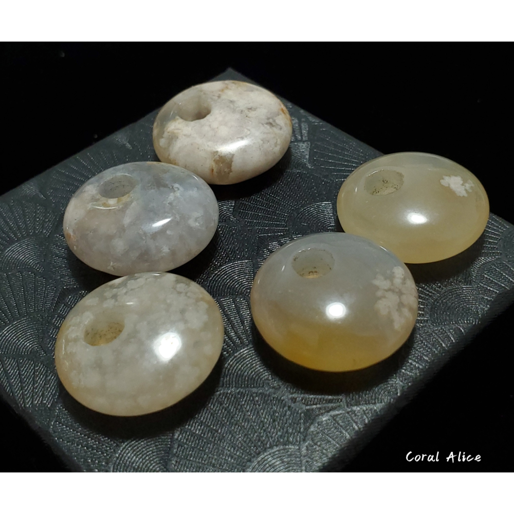 🌟Coral珊寶手作-天然櫻花瑪瑙公主扣 20-24.5mm AG2P1-549-細節圖2