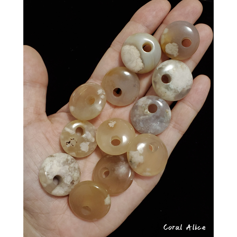 🌟Coral珊寶手作-天然櫻花瑪瑙公主扣 20-24.5mm AG2P1-549-細節圖7