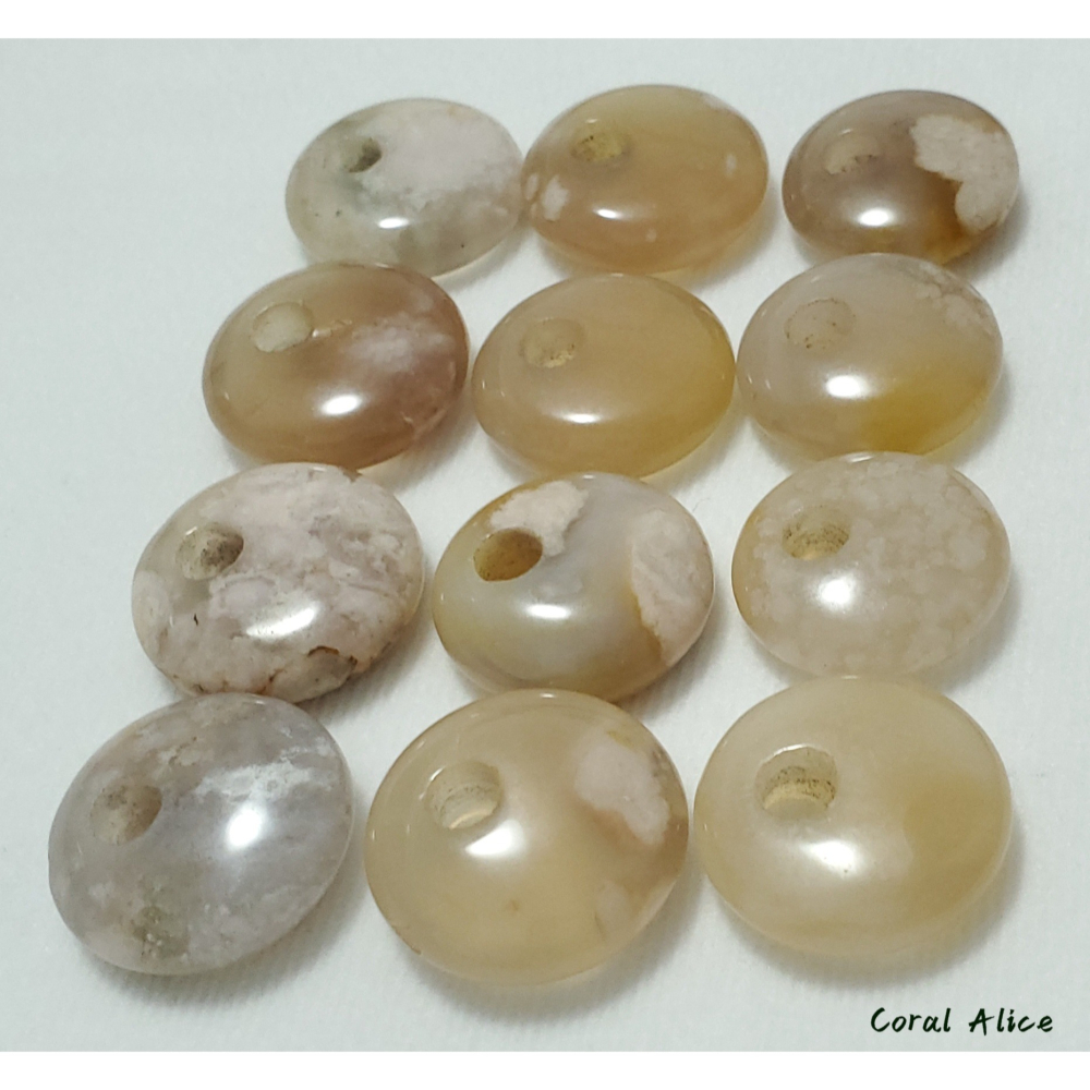 🌟Coral珊寶手作-天然櫻花瑪瑙公主扣 20-24.5mm AG2P1-549-細節圖8