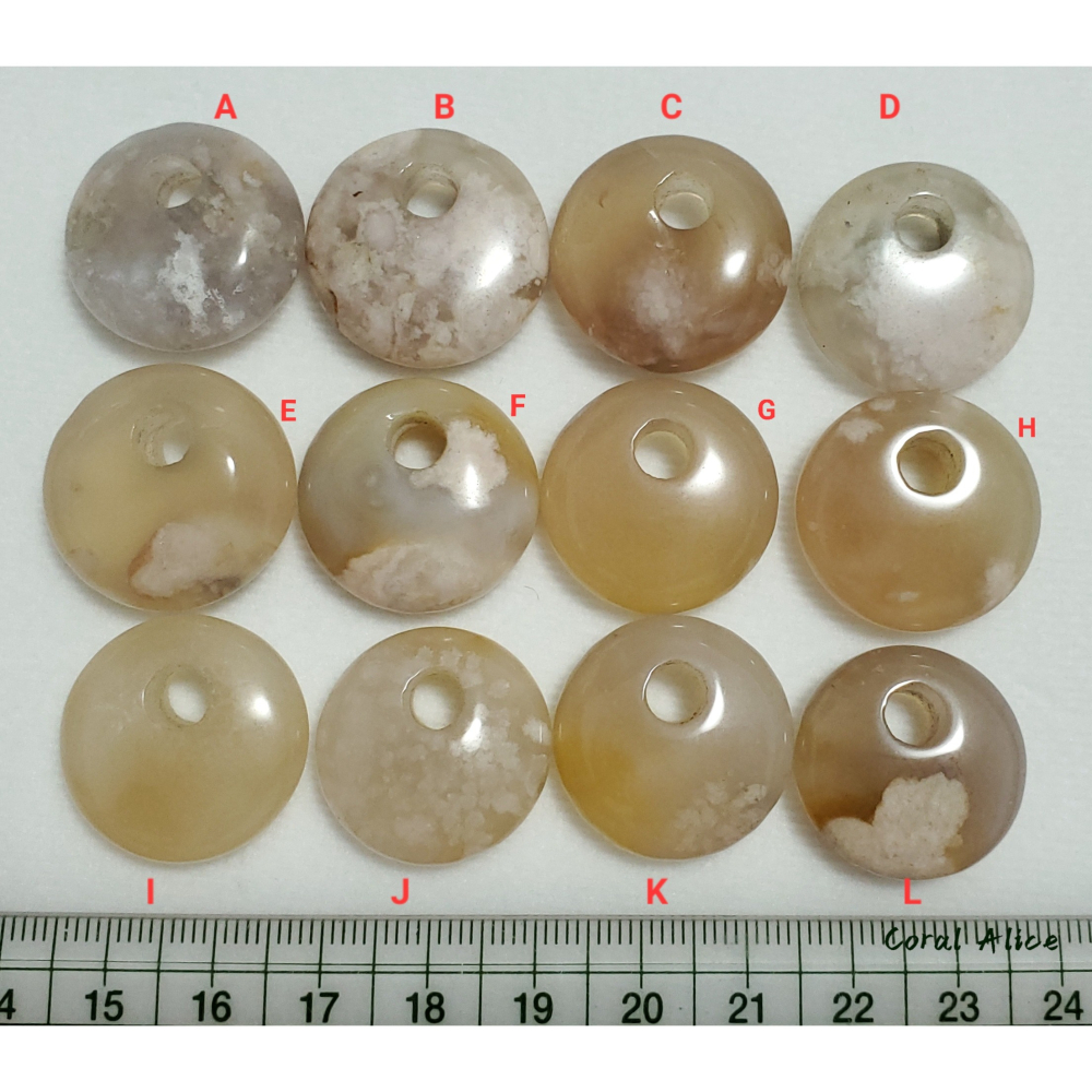 🌟Coral珊寶手作-天然櫻花瑪瑙公主扣 20-24.5mm AG2P1-549-細節圖10