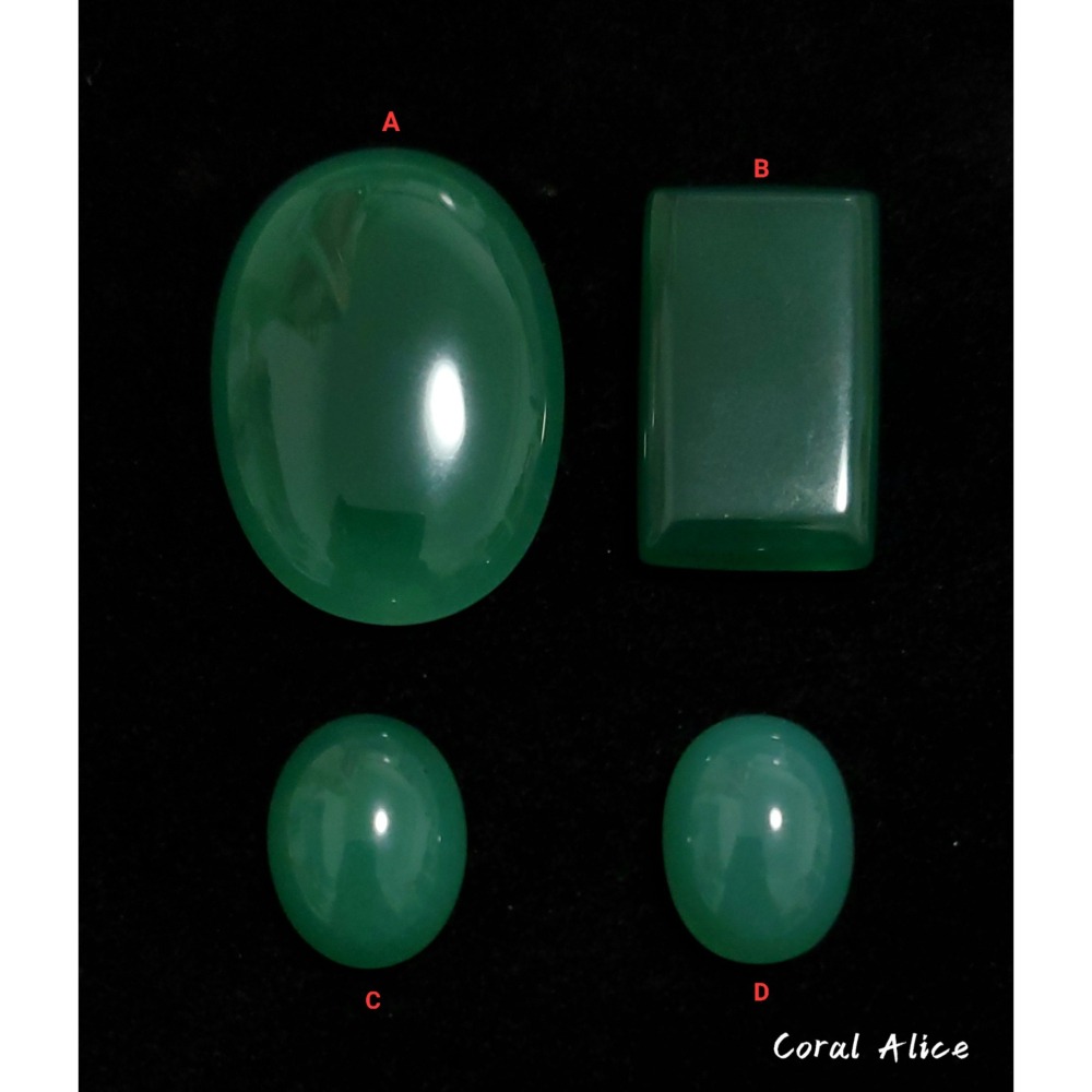 🌟Coral珊寶手作-天然綠玉髓(鉻綠玉髓)蛋面/方型裸石 19.5-39.5mm AG2P1-683-細節圖2