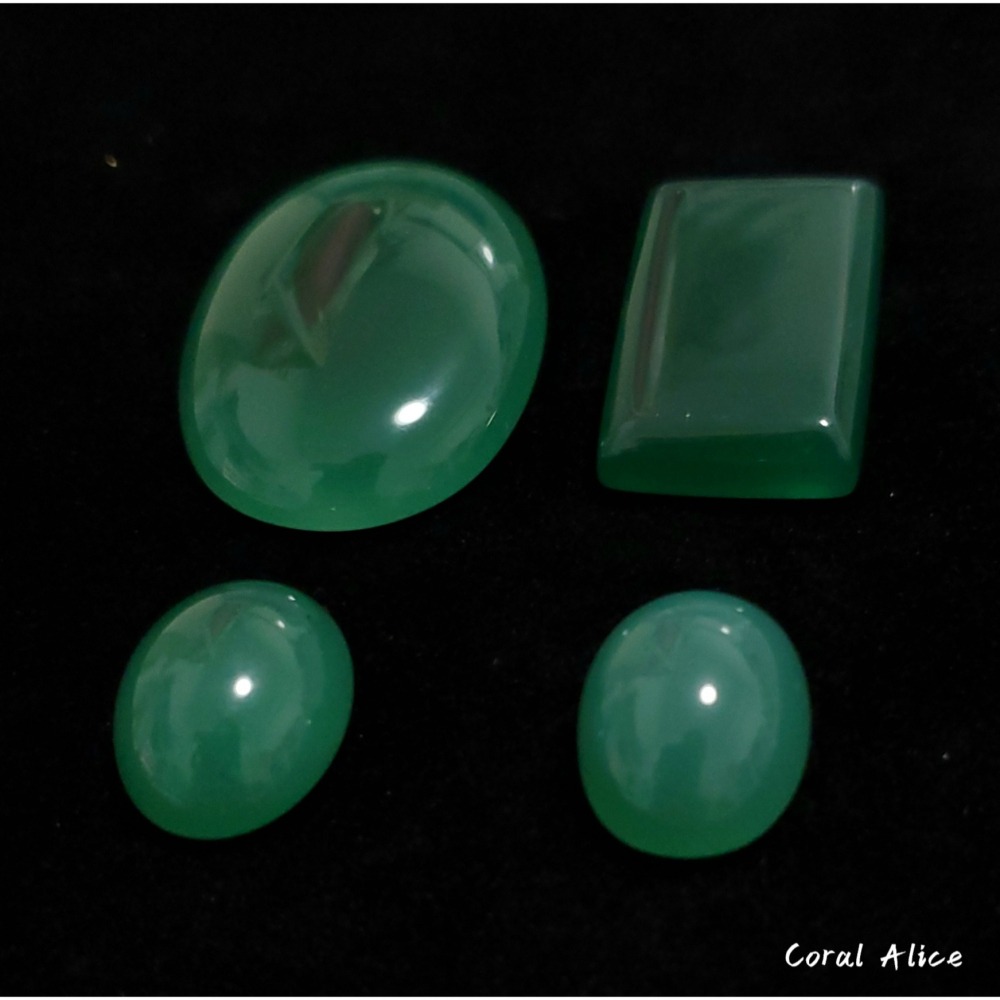 🌟Coral珊寶手作-天然綠玉髓(鉻綠玉髓)蛋面/方型裸石 19.5-39.5mm AG2P1-683-細節圖3
