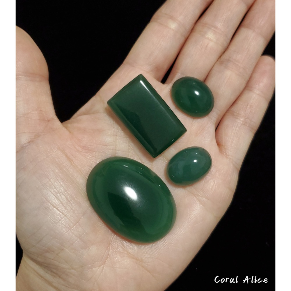 🌟Coral珊寶手作-天然綠玉髓(鉻綠玉髓)蛋面/方型裸石 19.5-39.5mm AG2P1-683-細節圖6