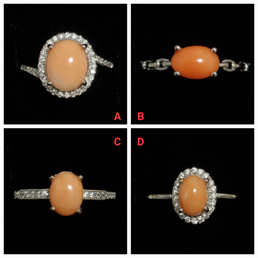 🌟Coral珊寶手作-天然深水珊瑚/momo珊瑚(淺色)造型戒指(活圍) CO3P1-575-細節圖2