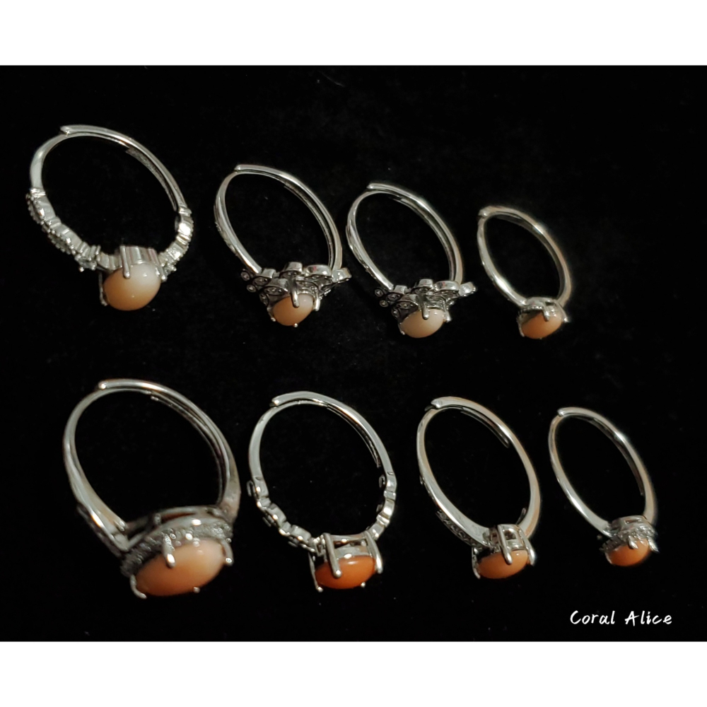 🌟Coral珊寶手作-天然深水珊瑚/momo珊瑚(淺色)造型戒指(活圍) CO3P1-575-細節圖5