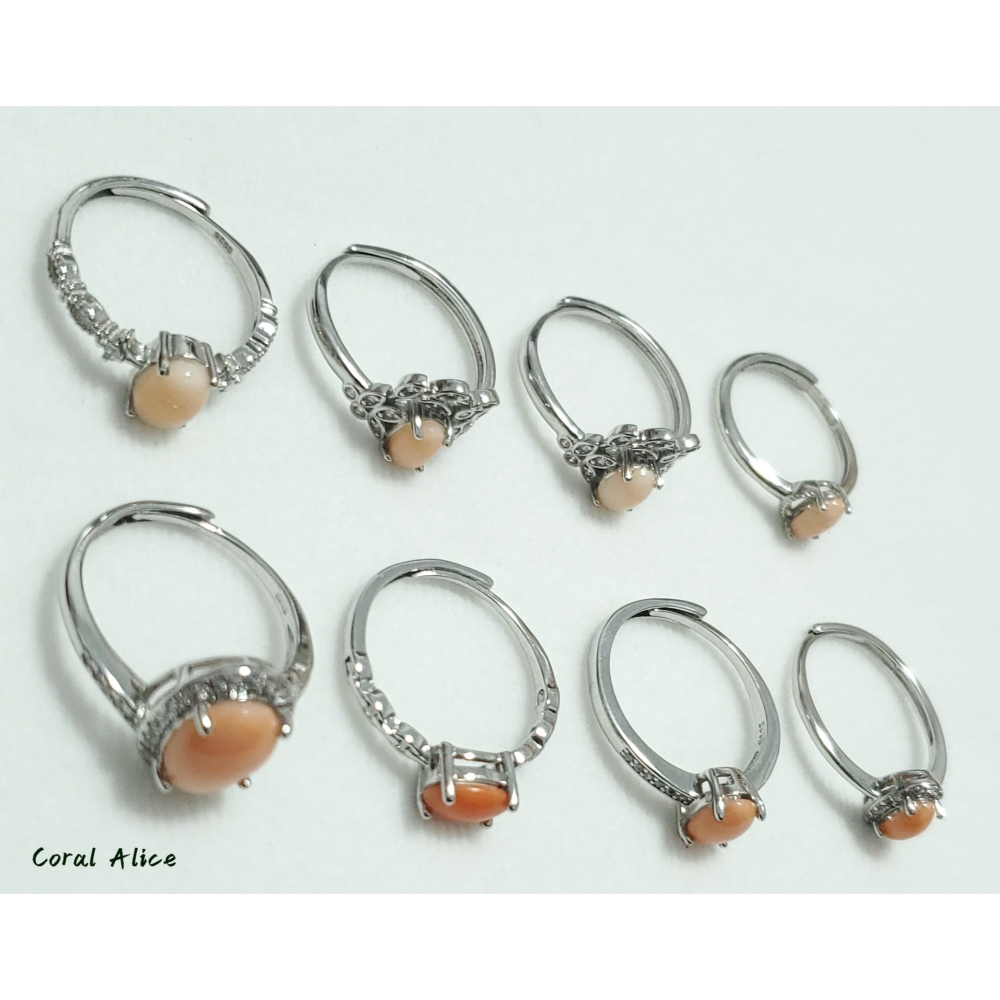 🌟Coral珊寶手作-天然深水珊瑚/momo珊瑚(淺色)造型戒指(活圍) CO3P1-575-細節圖9