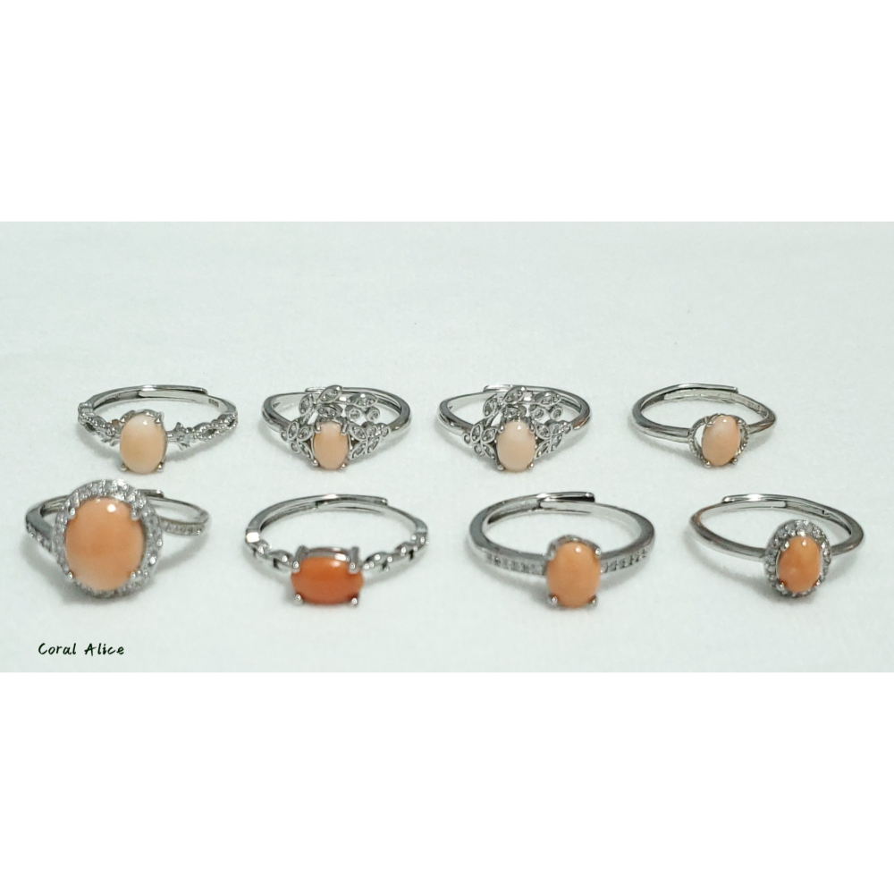 🌟Coral珊寶手作-天然深水珊瑚/momo珊瑚(淺色)造型戒指(活圍) CO3P1-575-細節圖10