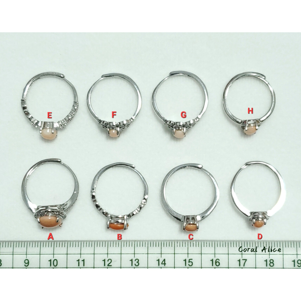 🌟Coral珊寶手作-天然深水珊瑚/momo珊瑚(淺色)造型戒指(活圍) CO3P1-575-細節圖11