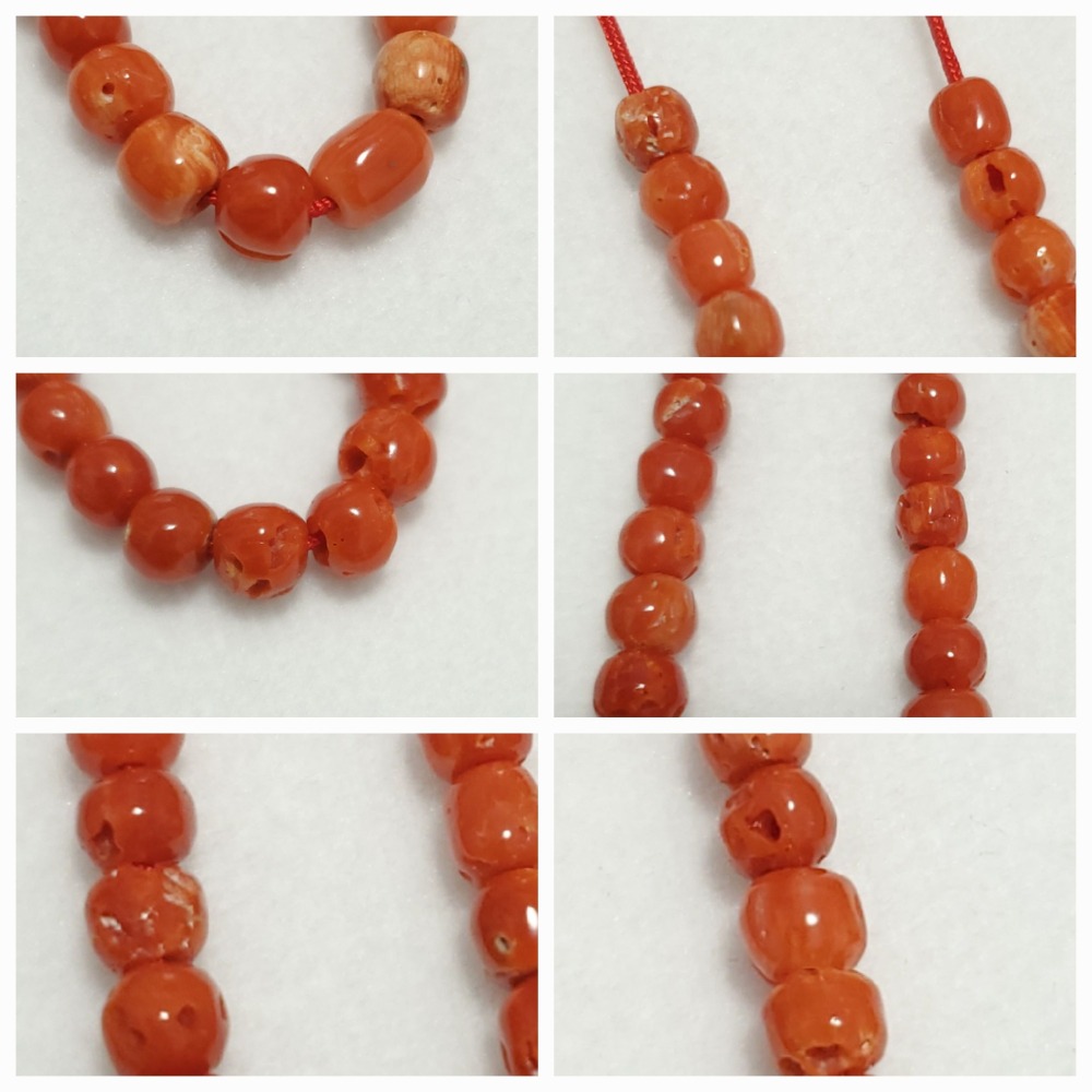 🌟Coral珊寶手作-天然沙丁珊瑚老型珠手鍊 16-17cm CO3T1-517-細節圖8