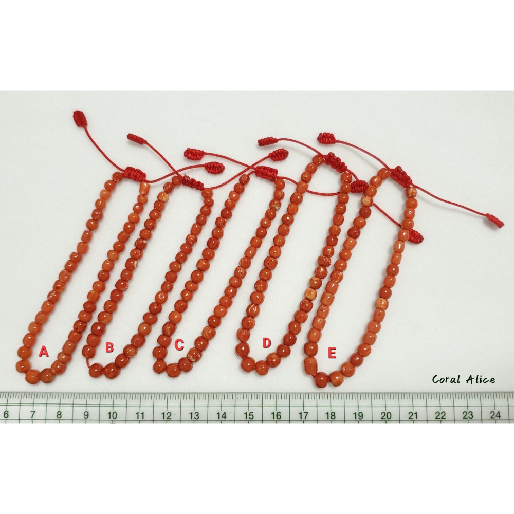 🌟Coral珊寶手作-天然沙丁珊瑚老型珠手鍊 16-17cm CO3T1-517-細節圖11
